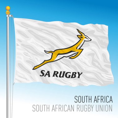Fransa, Eylül 2023, Rugby Dünya Kupası, Güney Afrika Rugby Federasyonu illüstrasyon bayrağı