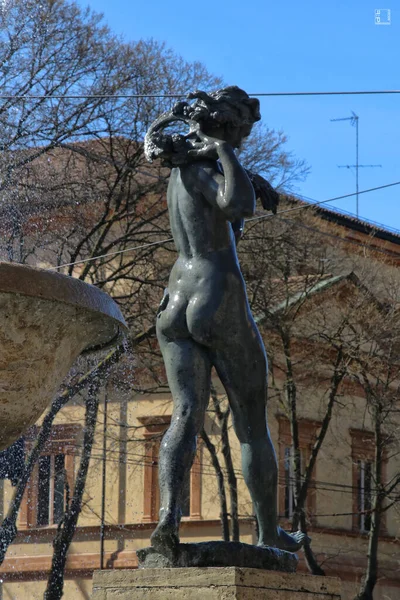 Modena Italy Detail Graziosi Fountain Two Rivers Touristic Place Emilia — Stock Photo, Image