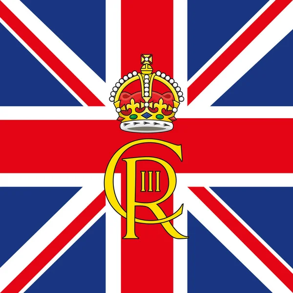 Charles Iii Terceiro Símbolo Bandeira Britânica Reino Unido Ilustração Vetorial —  Vetores de Stock