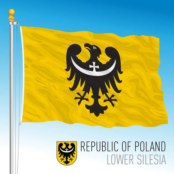 Lower Silesia Regional Flag Coat Arms Republic Poland European Country — Stock Vector
