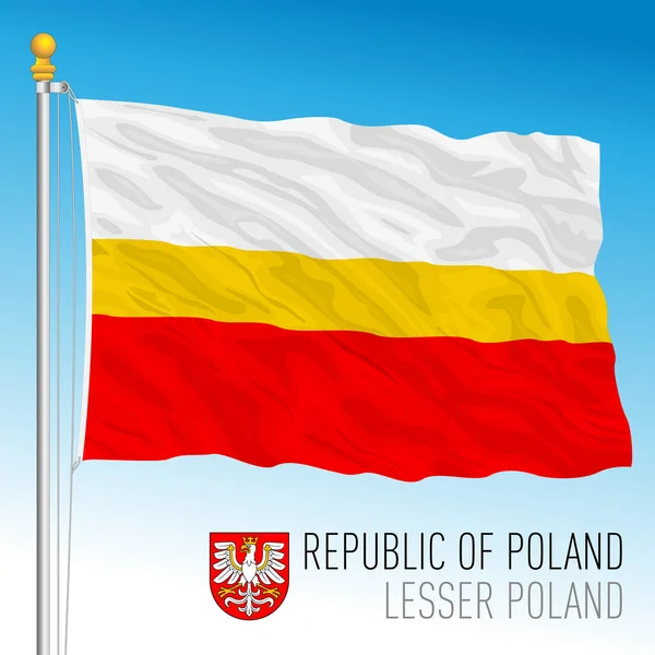 Менший Регіональний Прапор Герб Польщі Республіка Польща Єврозонська Країна Векторна — стоковий вектор