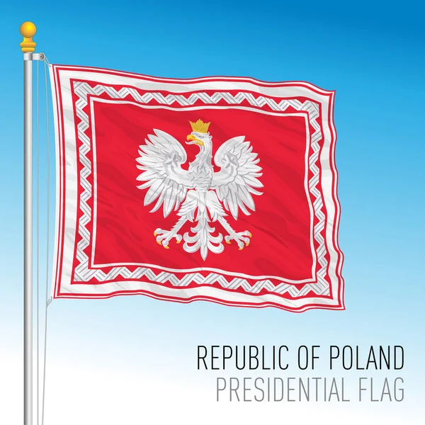 República Polonia Bandera Presidencial Europa Ilustración Vectorial — Vector de stock