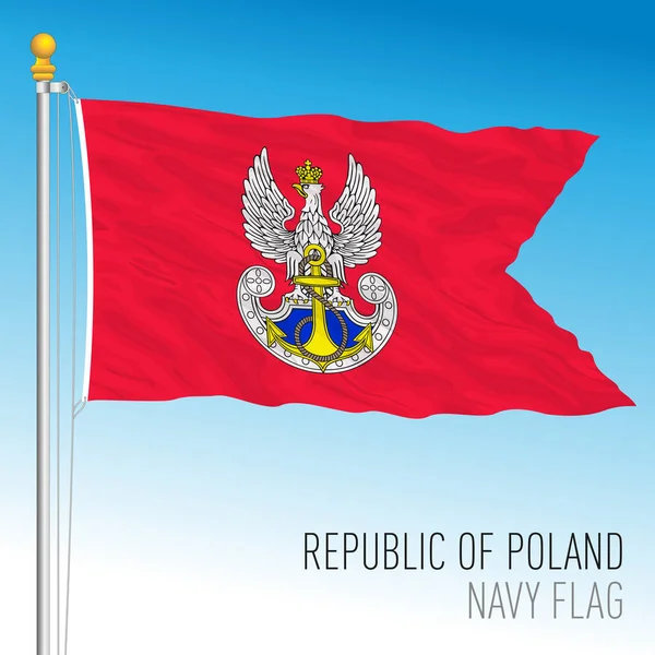 Republic Poland Flag Military Navy Europe Vector Illustration — Stock Vector