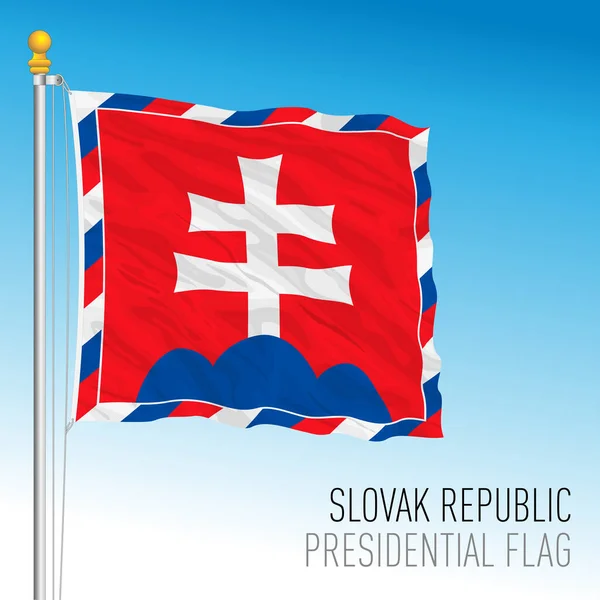 Slovenská Republika Evropa Prezidentská Vlajka Vektorová Ilustrace — Stockový vektor