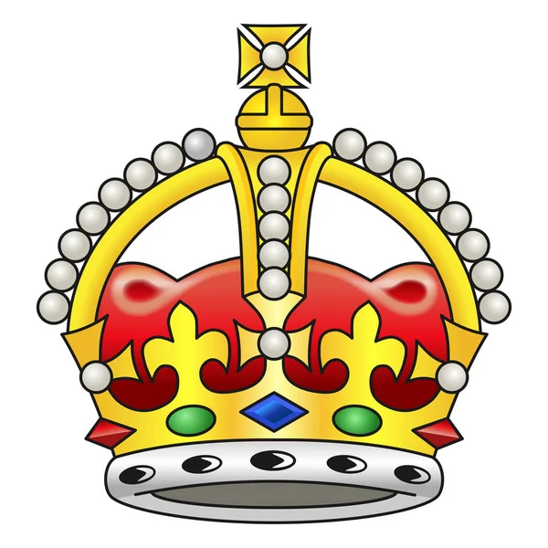 白い背景の英国の王冠 イギリス ベクトル図 — ストックベクタ