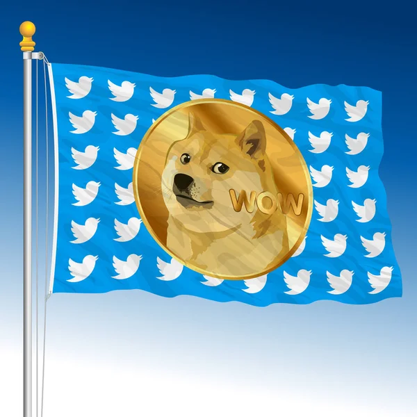 Usa April 2023 Das Neue Twitter Logo Mit Dogecoin Bild — Stockvektor
