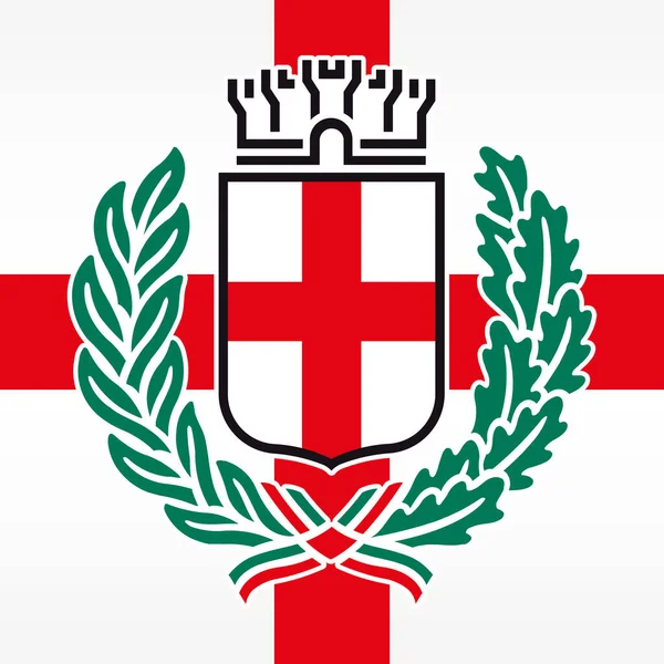 Mailand Italienische Stadt Offizielles Wappen Auf Den Farben Der Stadtflagge — Stockvektor