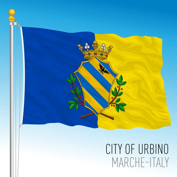 City Urbino Coat Arms Flag City Marche Region Italy Vector — 스톡 벡터