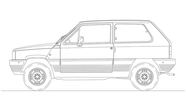 Italia Año 1980 Primera Serie Modelo Fiat Panda Coche Clásico — Vector de stock