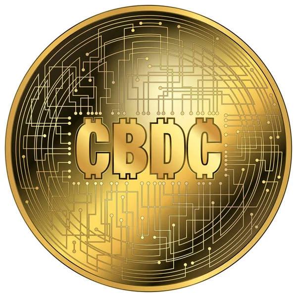Cbdc Digital Currency Fantasy Token Coin Vector Illustration — Stock Vector