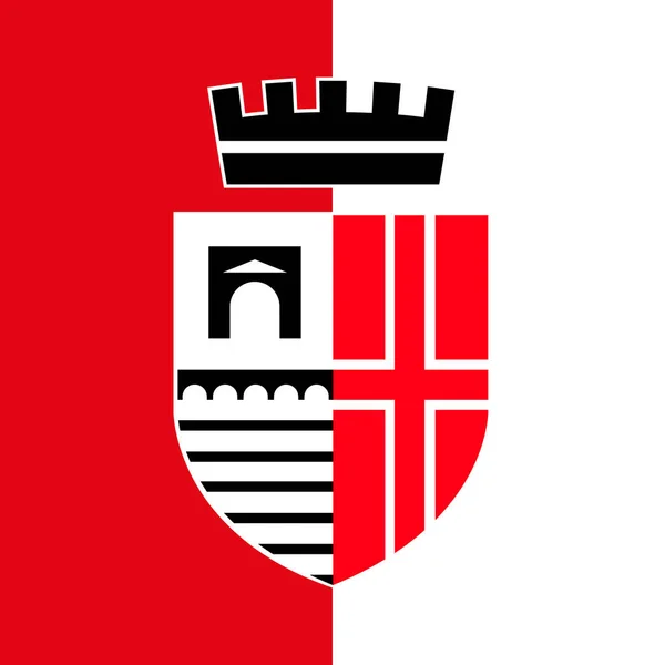 Bandera Rimini Ciudad Con Escudo Armas Del Municipio Emilia Romaña — Vector de stock