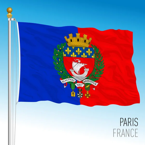 Bendera Kota Paris Prancis Uni Eropa Ilustrasi Vektor - Stok Vektor