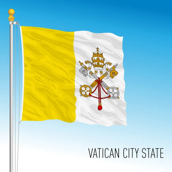 Vatikán Svatý Stolec Oficiální Národní Vlajka Řím Itálie Vektorové Ilustrace — Stockový vektor