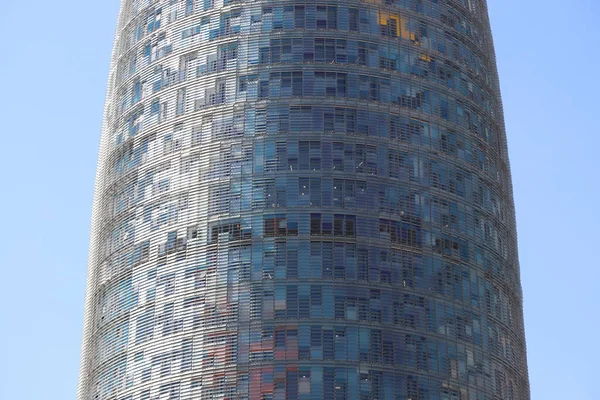Torre Das Glórias Detalhe Torre Agbar Barcelona Espanha Arranha Céu — Fotografia de Stock