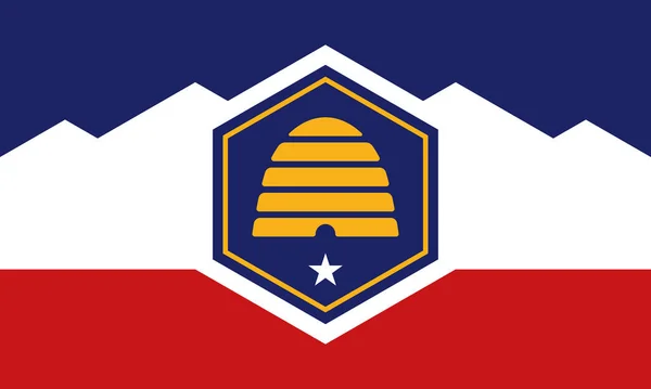 Utah Nova Bandeira Estado Federal Ano 2023 Estados Unidos Ilustração — Vetor de Stock