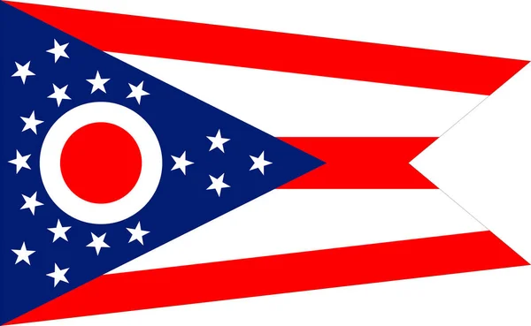 Ohio State Flag Stati Uniti America Illustrazione Vettoriale — Vettoriale Stock