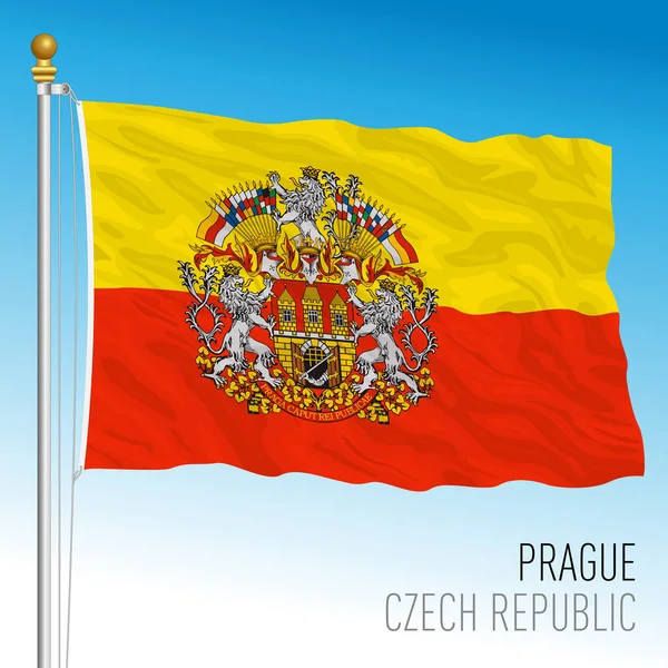Praga República Checa Bandera Capital Ilustración Vectorial — Vector de stock