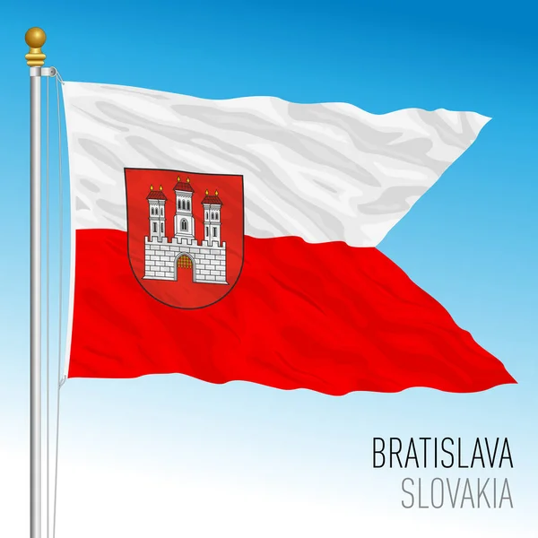 Flaga Miasta Bratysława Słowacja Państwo Europejskie Ilustracja Wektora — Wektor stockowy