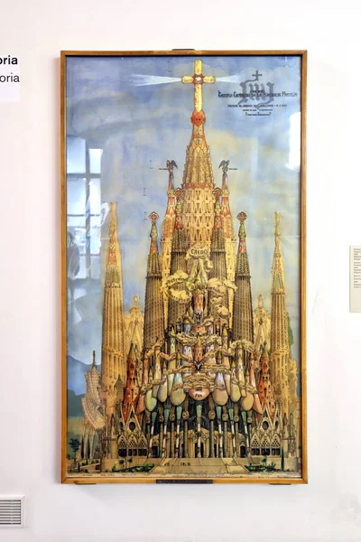 Barcelona Espanha Junho 2023 Detalhe Impressão Artística Catedral Sagrada Família — Fotografia de Stock