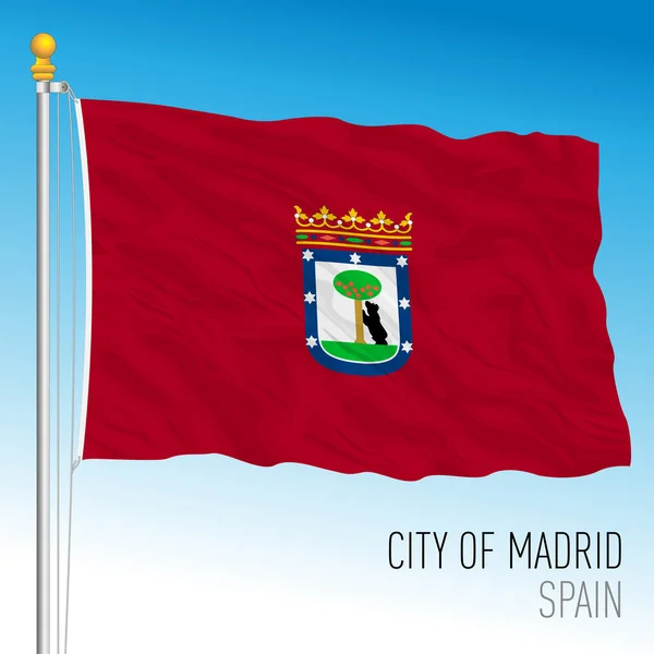 マドリード スペイン 市の公式フラグ ベクトル図 — ストックベクタ