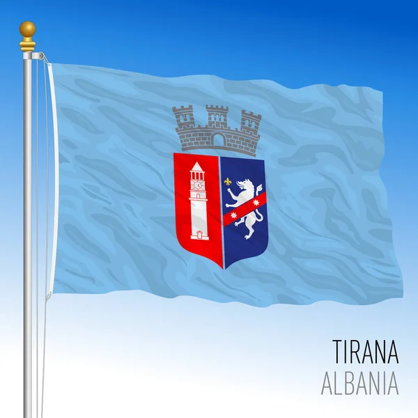 Flaga Miasta Tirana Albania Europa Ilustracja Wektora — Wektor stockowy