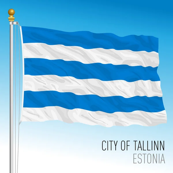 Flaga Miasta Tallin Estonia Europa Ilustracja Wektora — Wektor stockowy