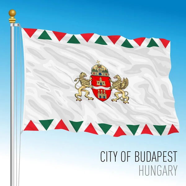 Budapest Stad Vimpel Flagga Ungern Europa Vektor Illustration — Stock vektor