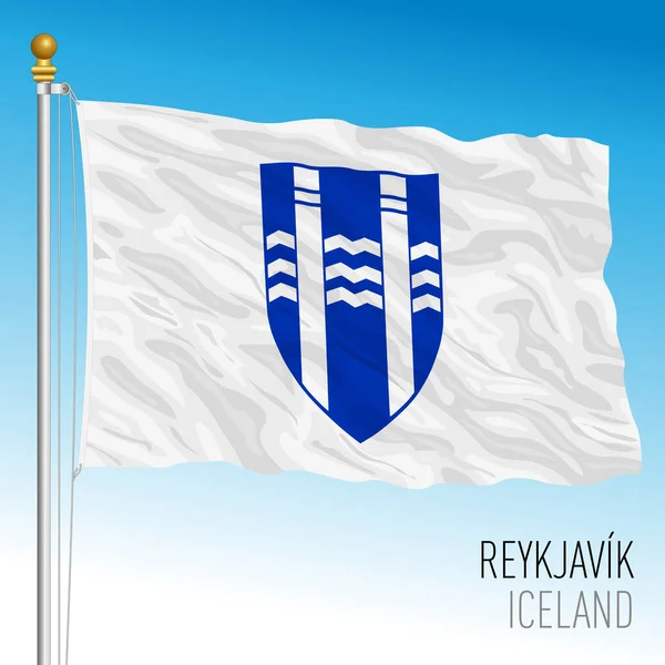 Reykjavik Stadsvlag Ijsland Europa Vectorillustratie — Stockvector