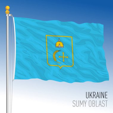 Ukrayna, Sumy Oblastı bayrak sallıyor, Avrupa, vektör illüstrasyonu
