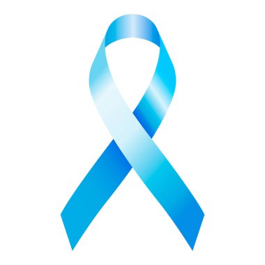 Uluslararası kanser araştırma gününü hatırlamak için SKY BLUE kurdelesi, uluslararası sembol, vektör illüstrasyonu