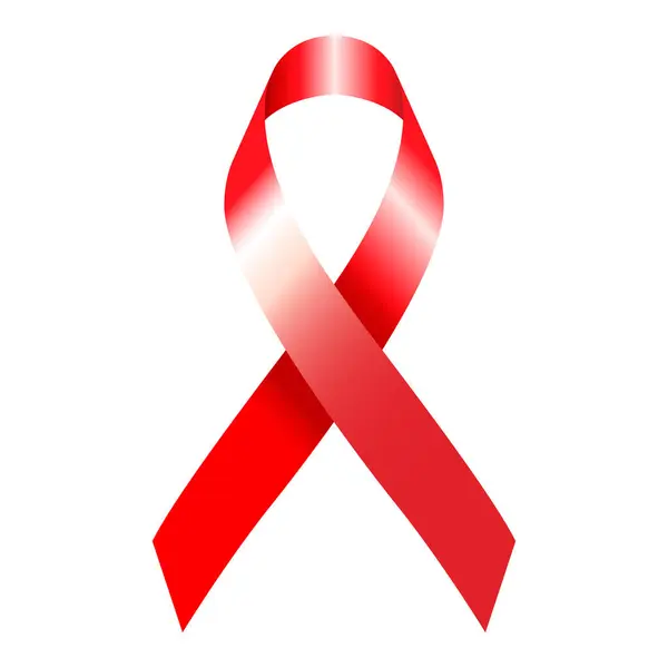 Celebrative Red Ribbon Remember International Aids Research Day International Symbol — Stock Vector