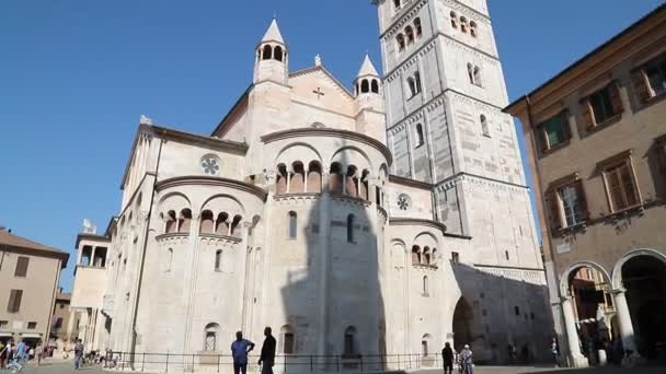 Modena Domkyrka Och Ghirlandina Tower Emilia Romagna Italien Romansk Arkitektur — Stockvideo
