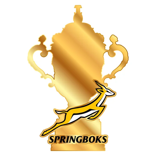 stock vector Rugby World Cup 2023 and champion South African team Springboks logo, world champions, vector illustration