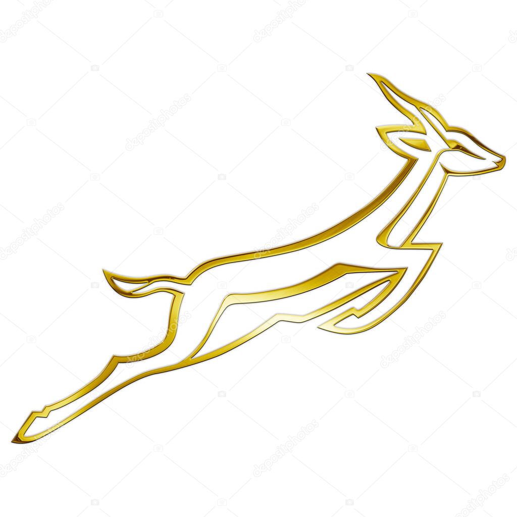 South African Rugby team golded logo, Springboks, World champion 2023, illustration