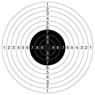 Olimpik atış merkezi spor merkezi sembolü, vektör illüstrasyonu