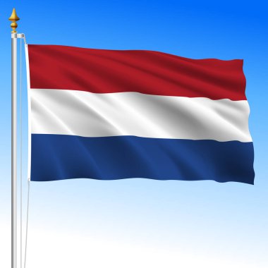 Netherlands official national waving flag, European Union, vector illustration clipart