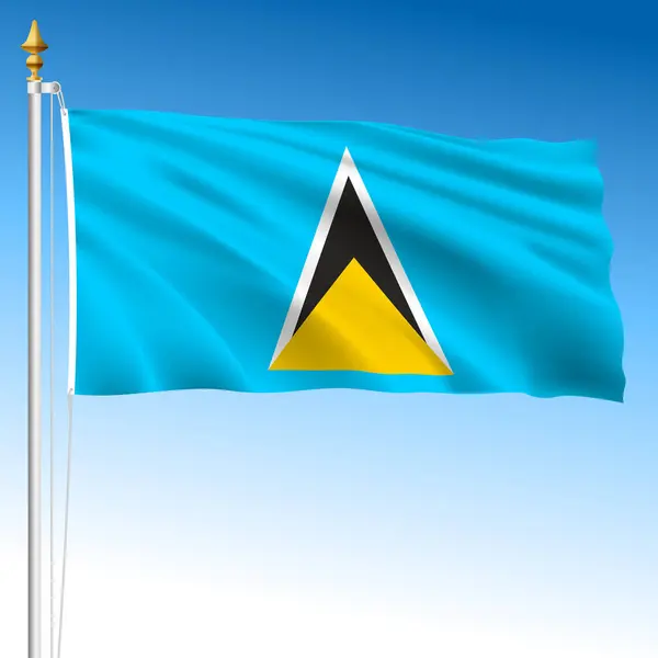 Сент Люсія Офіційний Національний Прапор Країна Карибського Басейну Векторні Ілюстрації — стоковий вектор