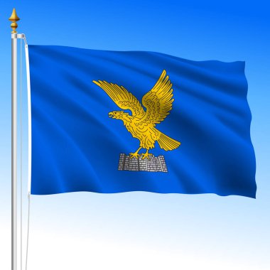 Friuli Venezia Giulia, bölgenin bölgesel bayrağı, İtalya Cumhuriyeti, vektör illüstrasyonu  