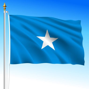 Somali, resmi ulusal dalgalanma bayrağı, Afrika ülkesi, vektör illüstrasyonu