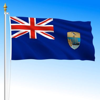 Saint Helena İngiliz bölgesi, resmi bayrak ve sembol, vektör illüstrasyonu