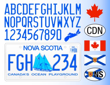 Nova Scotia plaka modeli, Kanada, vektör illüstrasyonu