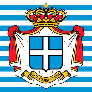 Seborga Prensliği resmi arma, Liguria, İtalya, vektör illüstrasyon