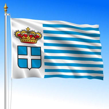 Principality of Seborga waving flag, Liguria, Italy, vector illustration clipart