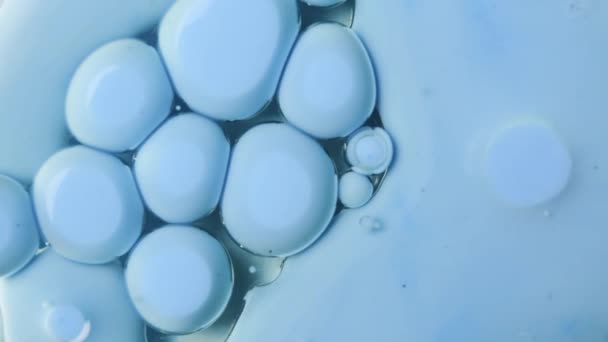 Синие Плавающие Пузыри Текстуры Жидкой Краски Стоковый Видеоролик