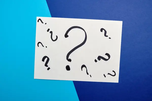 Question mark on sticker. A simple question concept