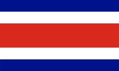 Resmi renklerle ve orantılarla Kosta Rika bayrağı