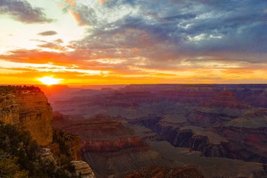 Günbatımında Büyük Kanyon, Büyük Kanyon Ulusal Parkı, Arizona