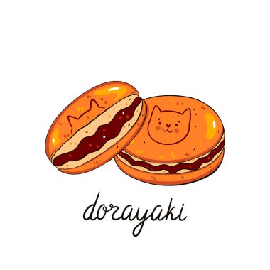Cute dorayaki isolated on white background. Vector image.