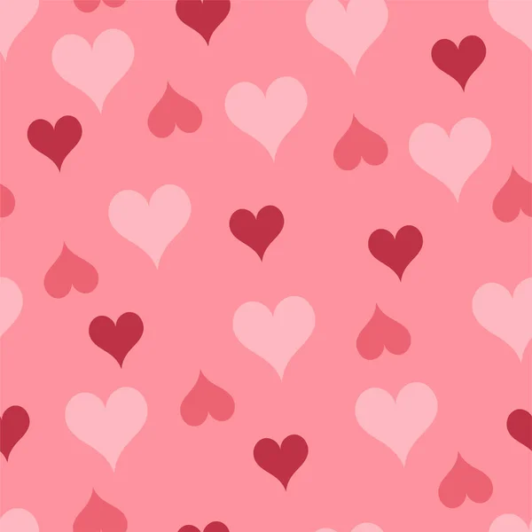 Roztomilý Bezešvý Vzor Srdcem Růžových Barvách Vektorový Obrázek — Stockový vektor