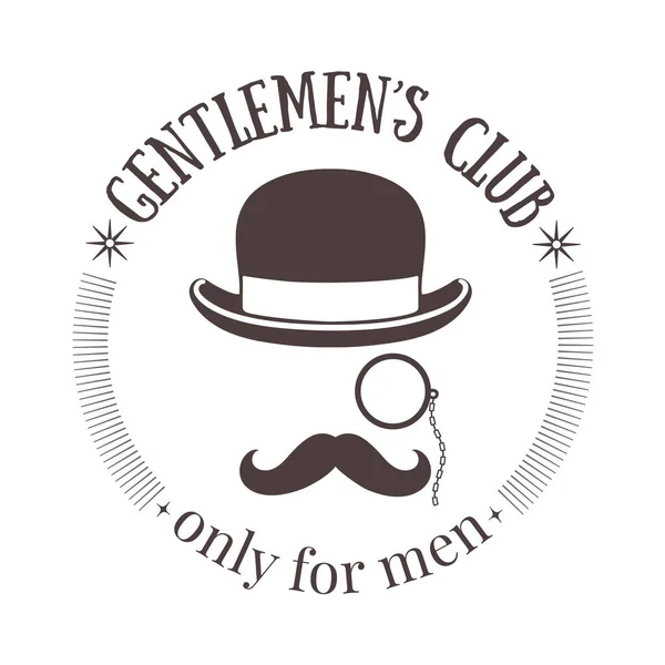 Emblème Club Des Gentlemen Modèle Conception Logo Vectoriel Club Hommes — Image vectorielle